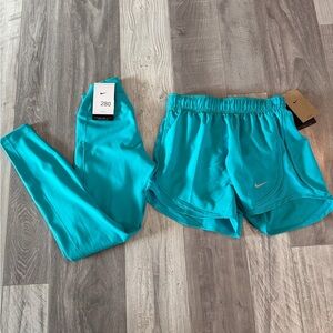 Women’s Nike “Lot” Running Shorts & Highwaisted 7/8 Leggings w/ Pockets